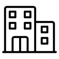 icono de línea de edificio de oficinas vector