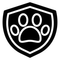 icono de glifo de seguro de mascotas vector
