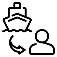 yacht line icon vector