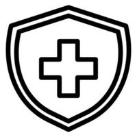 icono de línea de seguro médico vector