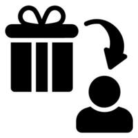 gift glyph icon vector