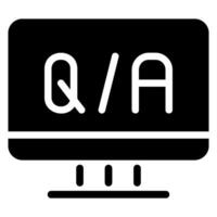 qa glyph icon vector