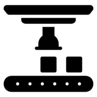 prensa máquina glifo icono vector
