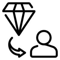 icono de línea de diamante vector