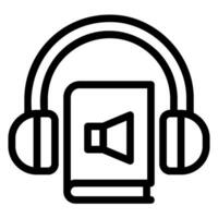 icono de línea de libro de audio vector