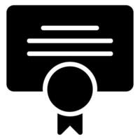 certificate glyph icon vector