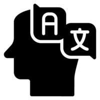 translator glyph icon vector