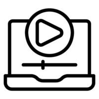 video tutorial line icon vector