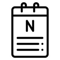 notebook line icon vector