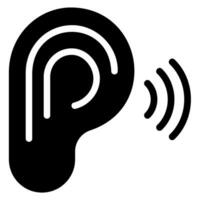 listening glyph icon vector