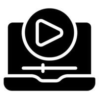 video tutorial glyph icon vector
