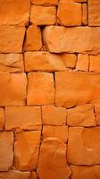 Orange stone wall texture background. ai generated photo