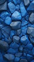 Pebbles stones background with blue toned. ai generated photo