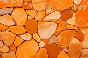 guijarros piedras antecedentes con naranja tonificado ai generado foto