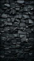 Black stone wall texture background. ai generated photo