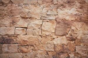 Brown stone wall texture background. ai generated photo