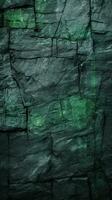 Green stone wall texture background. ai generated photo