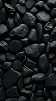 Pebbles stones background with black toned. ai generated photo