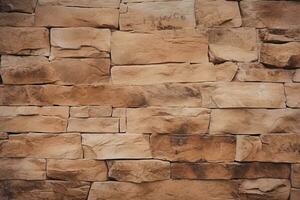 Brown stone wall texture background. ai generated photo