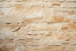 Beige stone wall texture background. ai generated photo