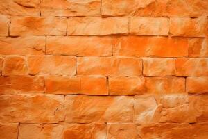 Orange stone wall texture background. ai generated photo