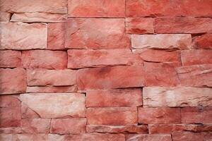 Red stone wall texture background. ai generated photo