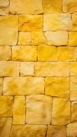 Yellow stone wall texture background. ai generated photo