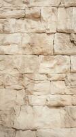 Beige stone wall texture background. ai generated photo