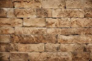 Brown stone wall texture background. ai generated photo