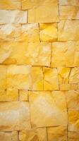 Yellow stone wall texture background. ai generated photo