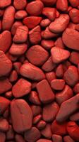 Pebbles stones background with red toned. ai generated photo