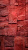 Red stone wall texture background. ai generated photo