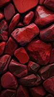 Pebbles stones background with red toned. ai generated photo