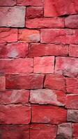 Red stone wall texture background. ai generated photo