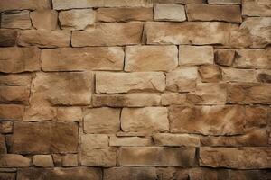 Brown stone wall texture background. ai generated photo