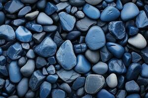 guijarros piedras antecedentes con azul tonificado ai generado foto