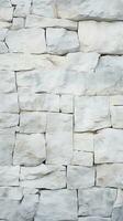 White stone wall texture background. ai generated photo