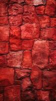 Red stone wall texture background. ai generated photo