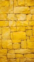 Yellow stone wall texture background. ai generated photo