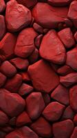 Pebbles stones background with red toned. ai generated photo