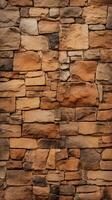 Brown stone wall texture background. ai generated photo