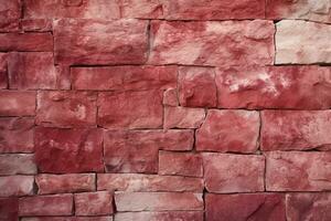 Red stone wall texture background. ai generated photo