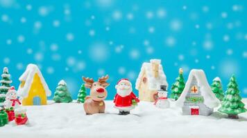 Santa claus doll with shiny light for Christmas decoration background photo