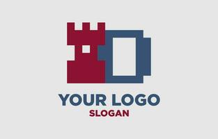 letter O kingdom digital style vector logo design