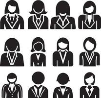 Business woman icon pack illustration vector