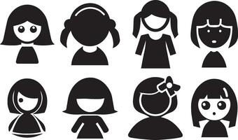 Girl Icon vector pack illustration