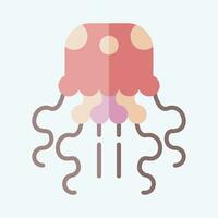 Icon Jellyfish. related to Alaska symbol. flat style. simple design editable. simple illustration vector