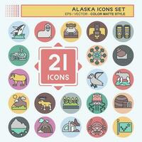 icono conjunto Alaska. relacionado a educación símbolo. color compañero estilo. sencillo diseño editable. sencillo ilustración vector