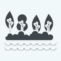 Icon Lake. related to Alaska symbol. glyph style. simple design editable. simple illustration vector