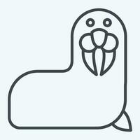 Icon Walrus. related to Alaska symbol. line style. simple design editable. simple illustration vector